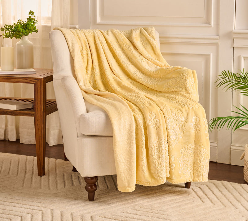 Home Reflections 60x70 Layla Sculpted Floral Plush Throw — View 17