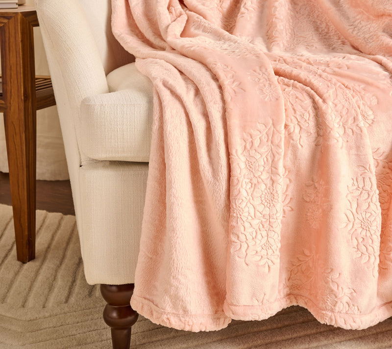 Home Reflections 60x70 Layla Sculpted Floral Plush Throw — View 5