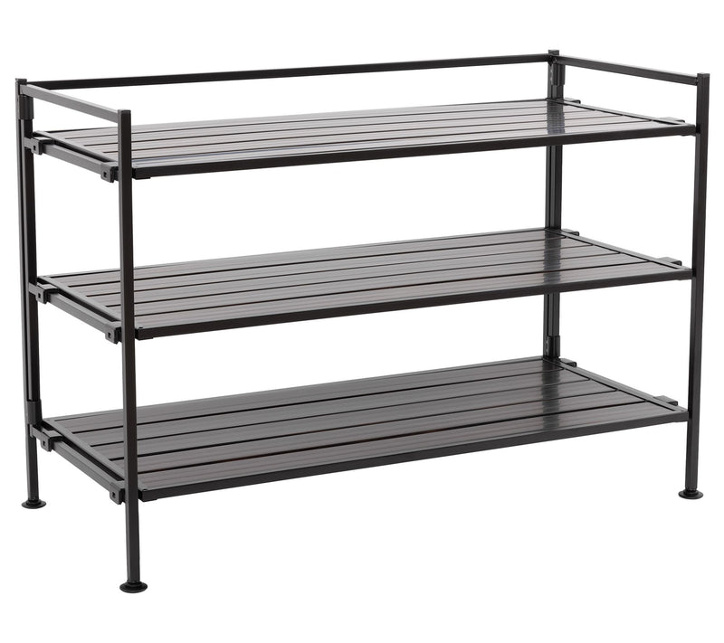 Seville Classics 3-Tier HOME Resin Slatted Stackable Shoe Rack — Main view