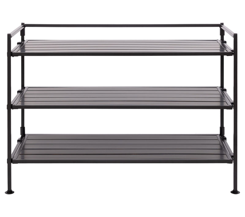 Seville Classics 3-Tier HOME Resin Slatted Stackable Shoe Rack — View 2