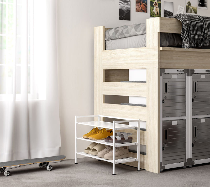 Seville Classics 3-Tier HOME Resin Slatted Stackable Shoe Rack — View 8