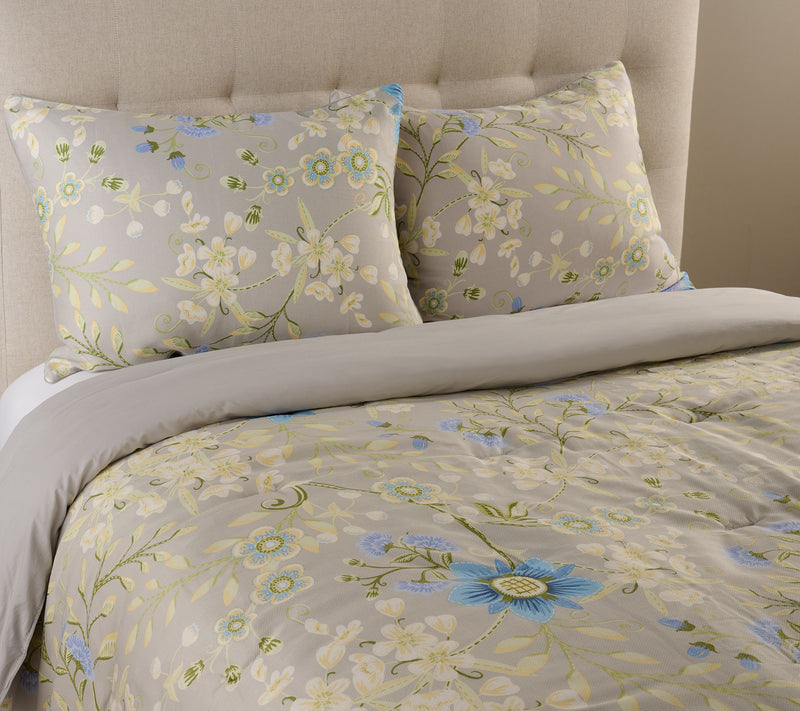 Home Reflections Floral Pique Comforter & Sham Set- Queen — View 7