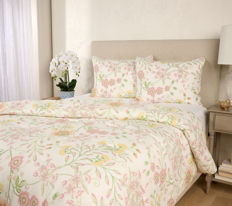 Home Reflections Floral Pique Comforter & Sham Set- Queen — View 4