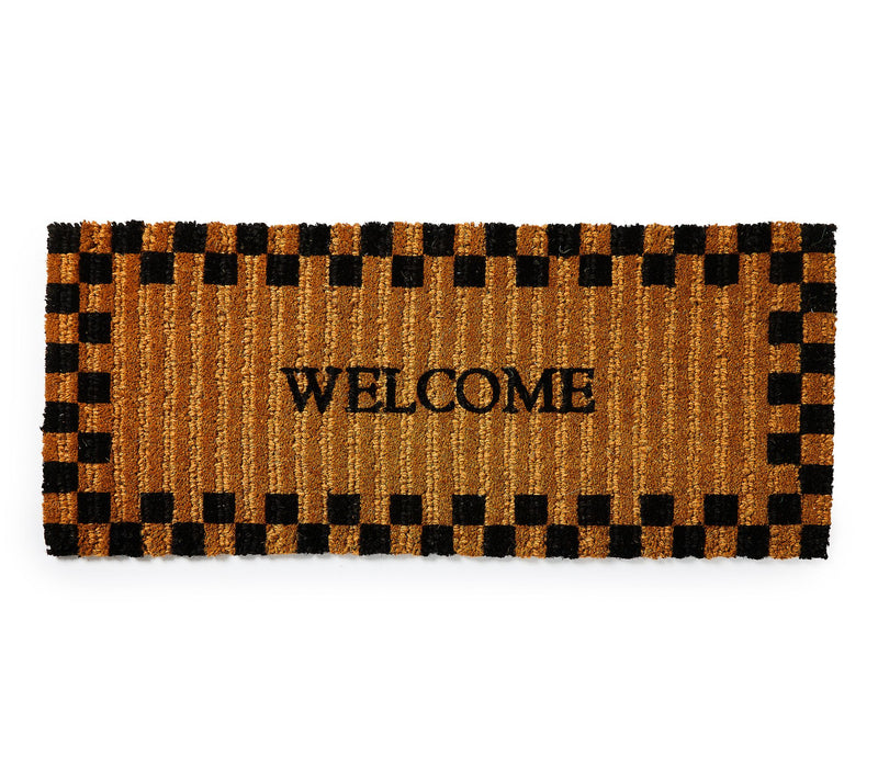 MacKenzie-Childs Welcome Checked Double Door Entrance Mat — View 4