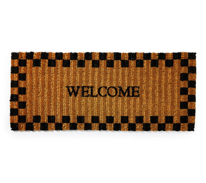 MacKenzie-Childs Welcome Checked Double Door Entrance Mat