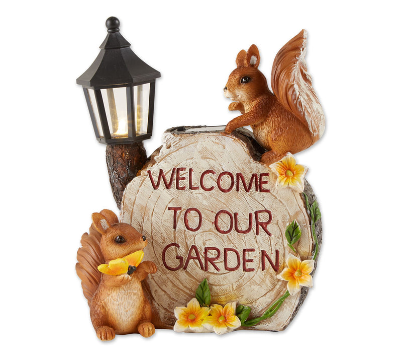 Zingz & Thingz Welcome to Our Garden Squirrel s Solar Statue — Main view