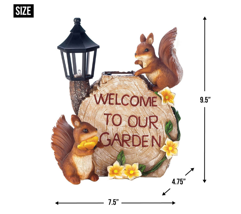 Zingz & Thingz Welcome to Our Garden Squirrel s Solar Statue — View 3