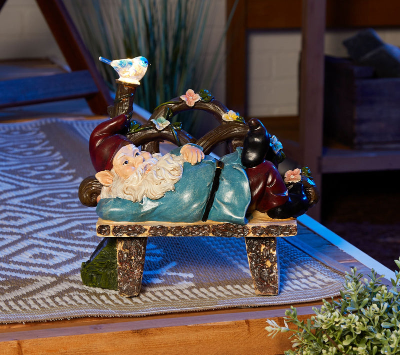 Zingz & Thingz Afternoon Nap Gnome Solar Statue — View 3