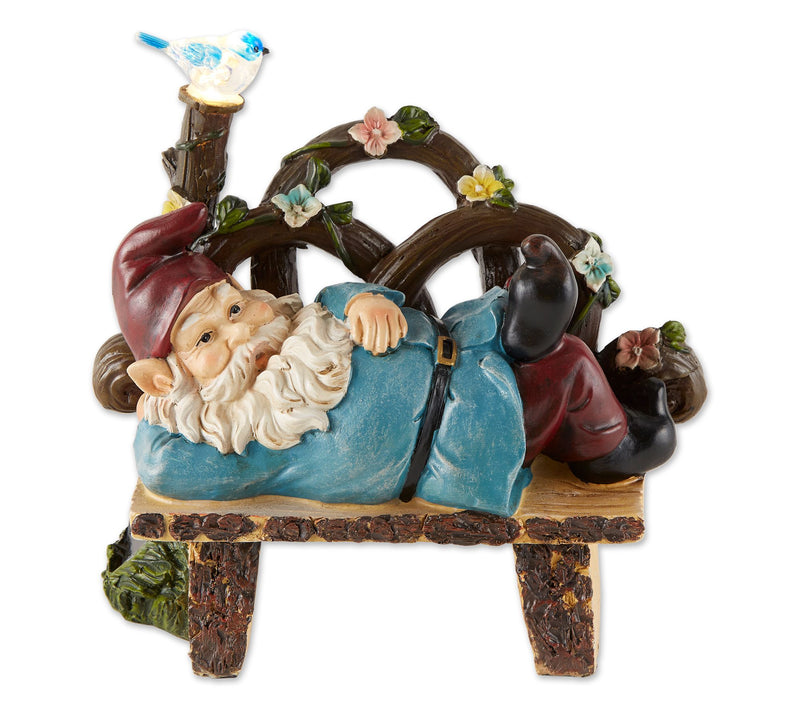 Zingz & Thingz Afternoon Nap Gnome Solar Statue — Main view