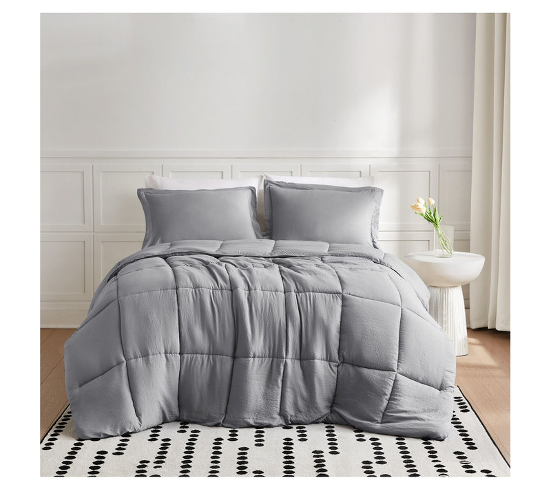 Truly Soft Garment Wash Solid King 3-Piece Comforter Set — View 10