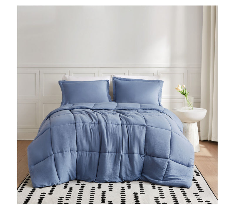 Truly Soft Garment Wash Solid Full/Queen 3-Piece Comforter Set — View 9