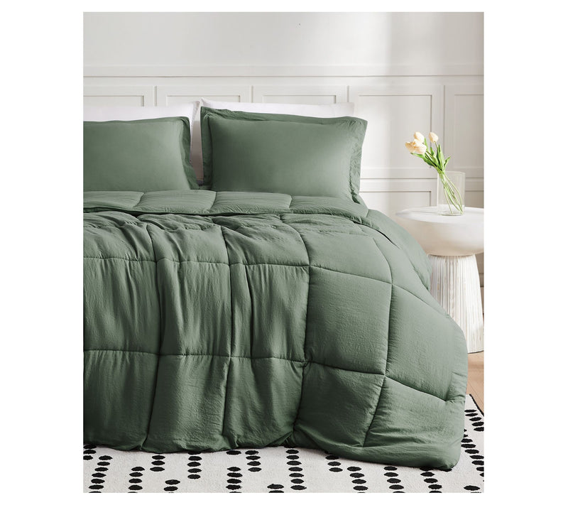 Truly Soft Garment Wash Solid Full/Queen 3-Piece Comforter Set — View 2