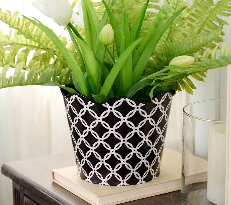Metal Pot with Scalloped Edge by Valerie — View 5
