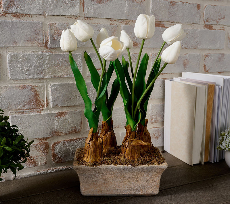 Cozy Cottage by Liz Marie Artificial Tulip Tabeltop Pot — Main view