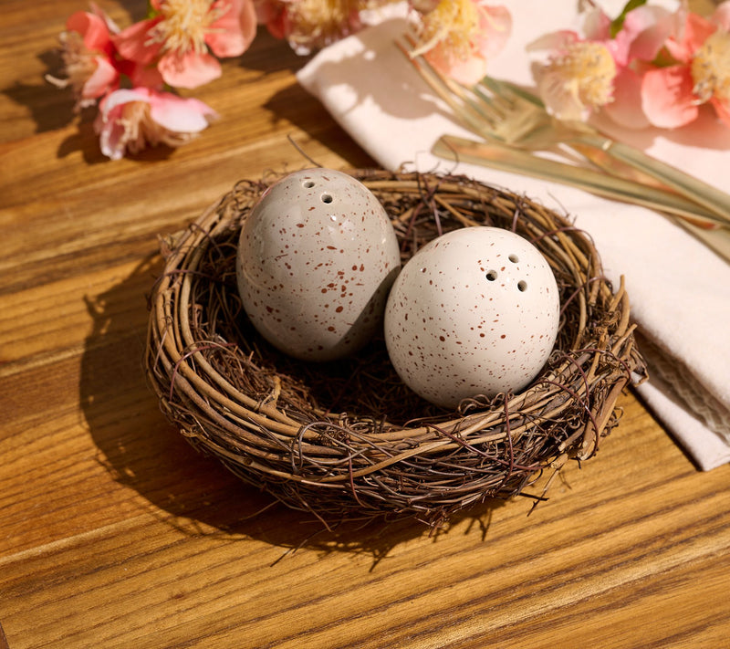 Cozy Cottage by Liz Marie Ceramic Egg Salt and Pepper Shakers — Main view