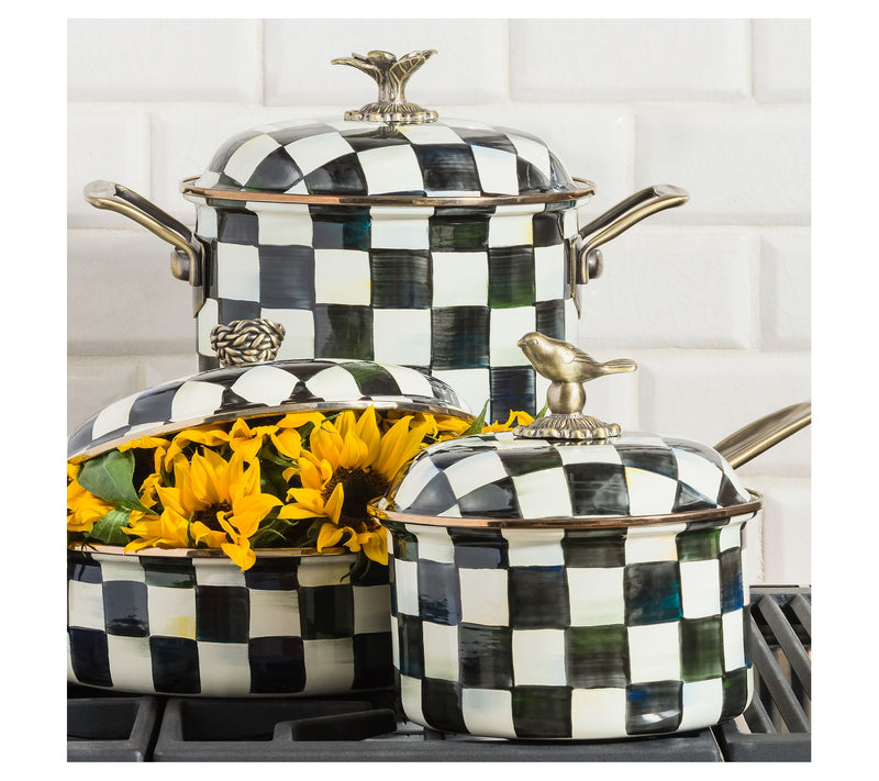 MacKenzie-Childs Courtly Check 2.5 Quart Saucepan — View 2