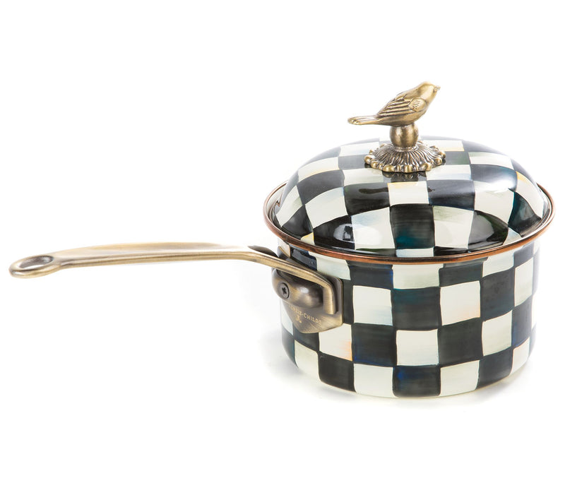 MacKenzie-Childs Courtly Check 2.5 Quart Saucepan — View 5