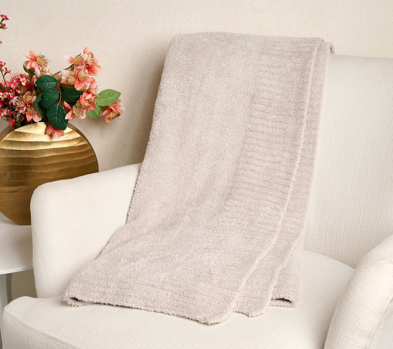 Barefoot Dreams 45"x60" CozyChic Stacked Rib Border Blanket — View 5