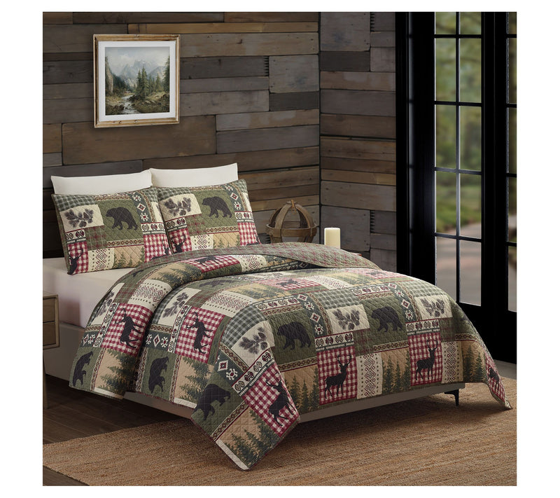 Modern Heirloom Dorset 3pc Full/Queen Cotton Quilt Set — View 2