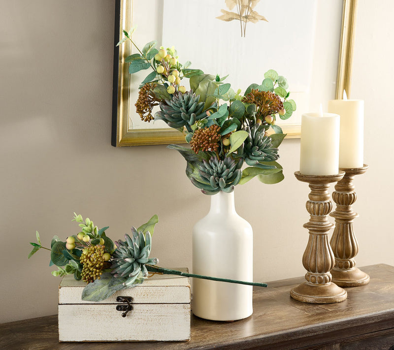 Set of 4 Hydrangea Succulent & Berry Picks By Valerie — Main view
