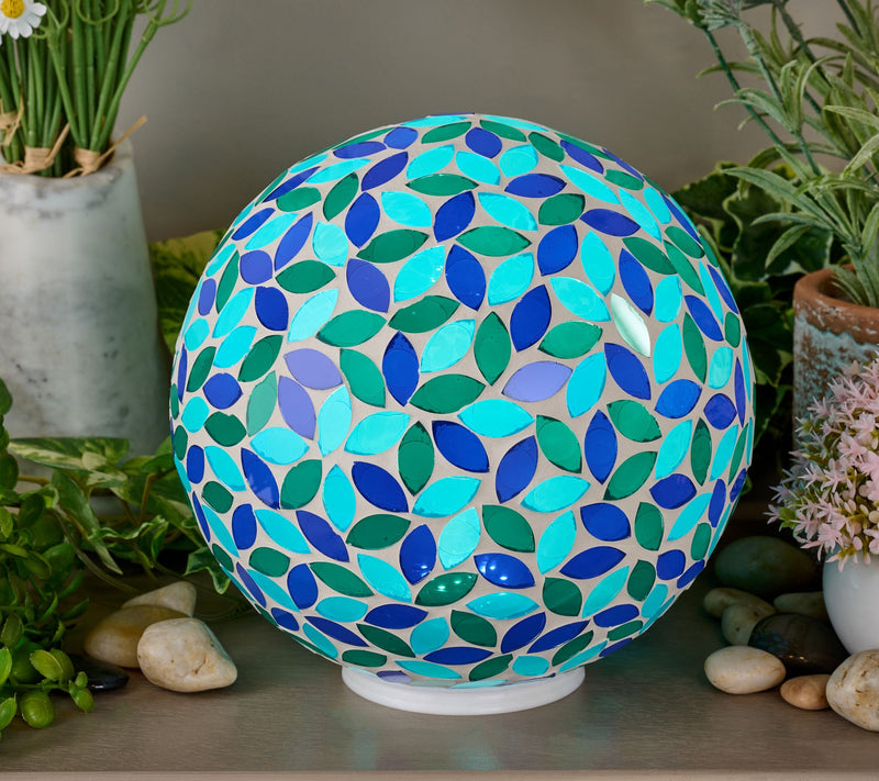 Indoor/Outdoor 8" Illuminated Mosaic Sphere By Valerie — View 9