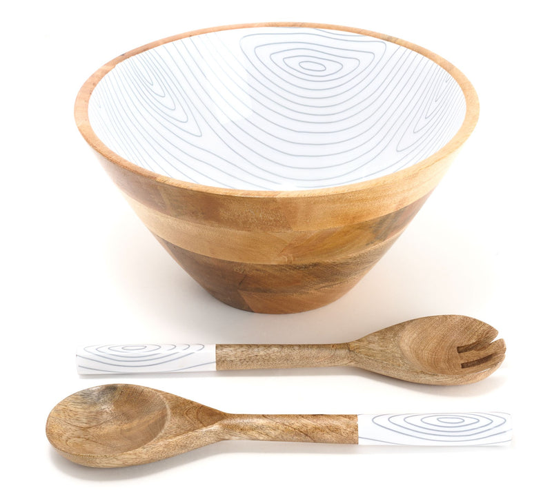 Temp-tations Woodland 4-qt Mango Wood Bowl with Servers — View 7