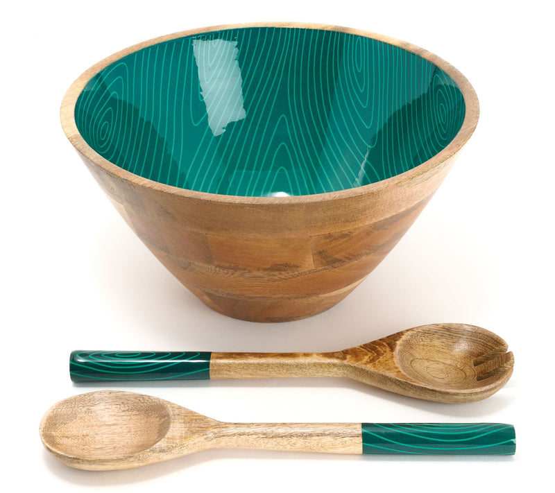 Temp-tations Woodland 4-qt Mango Wood Bowl with Servers — View 8