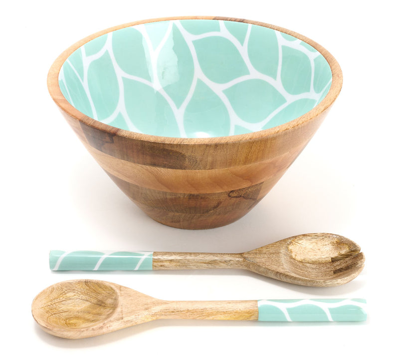 Temp-tations Carved Willow 4-qt Mango Wood Bowl with Servers — View 6
