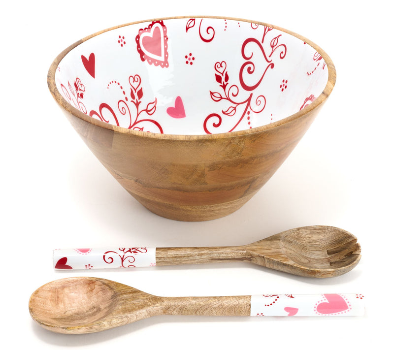 Temp-tations Seasonal 4-qt Mango Wood Bowl with Servers — Main view