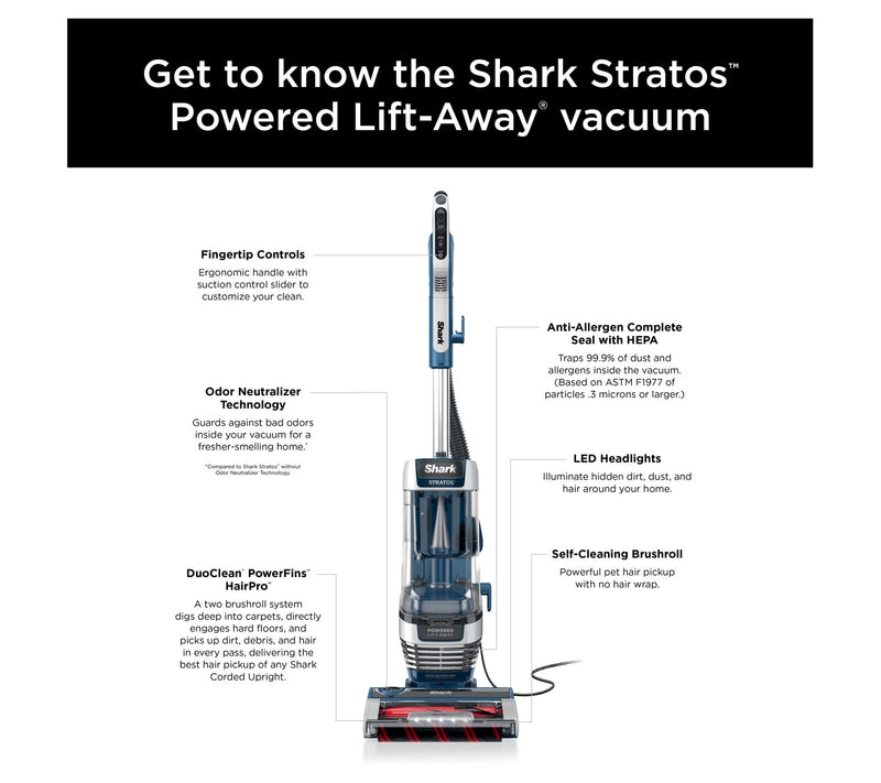 Shark Stratos Upright Vacuum with DuoClean PowerFins — View 4