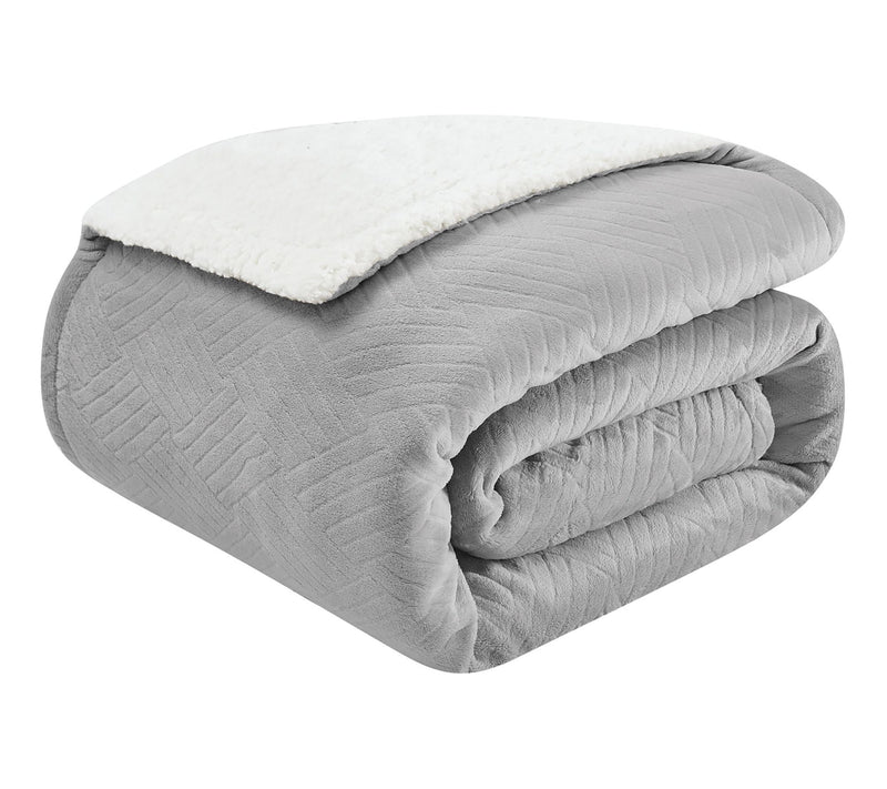 Truly Soft Basket Carved Faux Fur Full/Queen Blanket — View 2