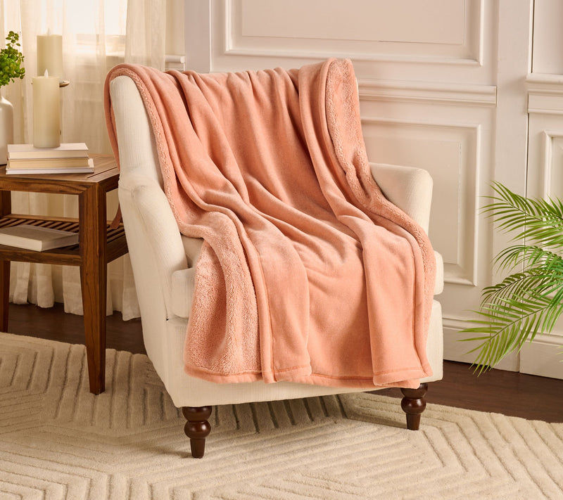 Home Reflections Heathered Plush & Sherpa 60x70 Throw — View 10