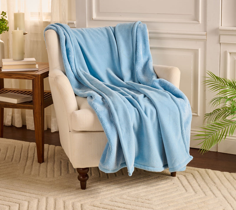 Home Reflections Heathered Plush & Sherpa 60x70 Throw — View 13