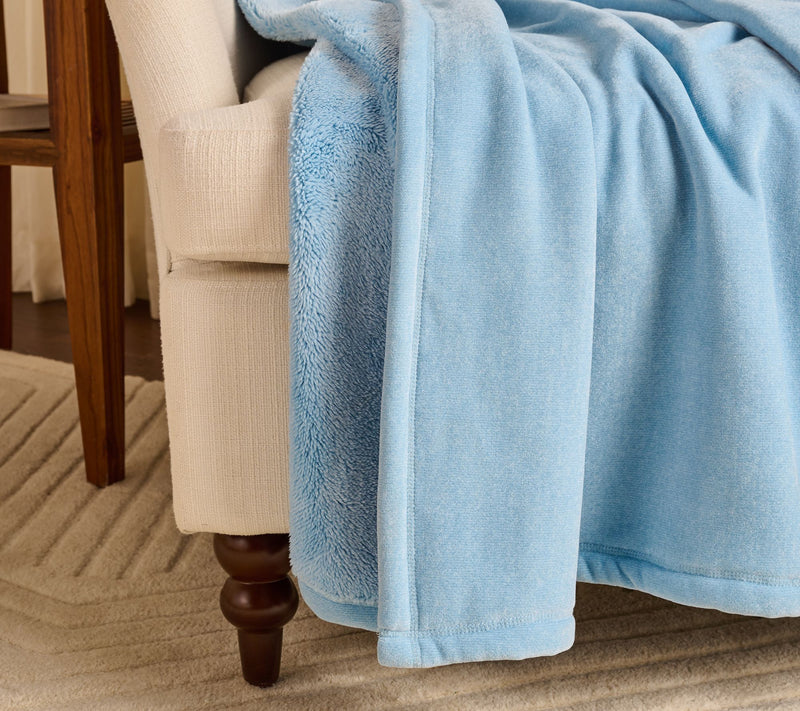 Home Reflections Heathered Plush & Sherpa 60x70 Throw — View 5