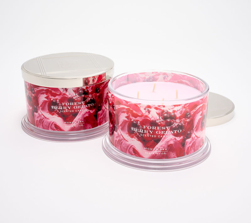 HomeWorx by Slatkin + Co. S/2 18oz Forest Berry Gelato Candles — Main view