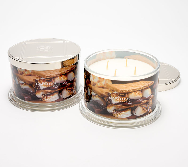 HomeWorx by Slatkin + Co. S/2 18oz Smores Candles — Main view