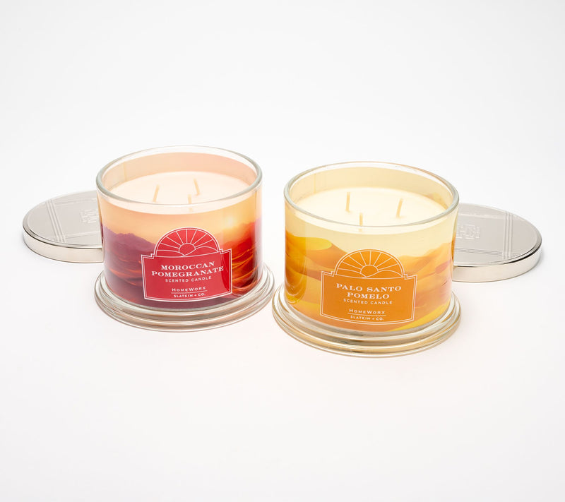 HomeWorx by Slatkin + Co. S/2 14oz Desert Oasis Candles — Main view