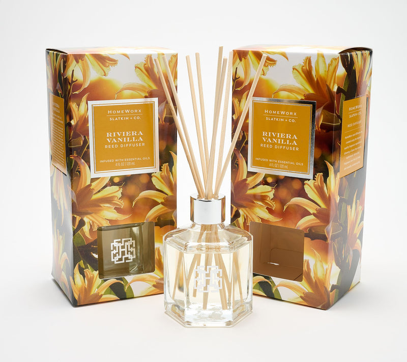 HomeWorx by Slatkin + Co. S/2 Riviera Vanilla Reed Diffusers — Main view