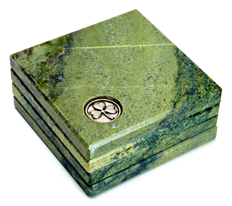 Connemara Marble Set of 4 Coaster with Irish Motif — View 5