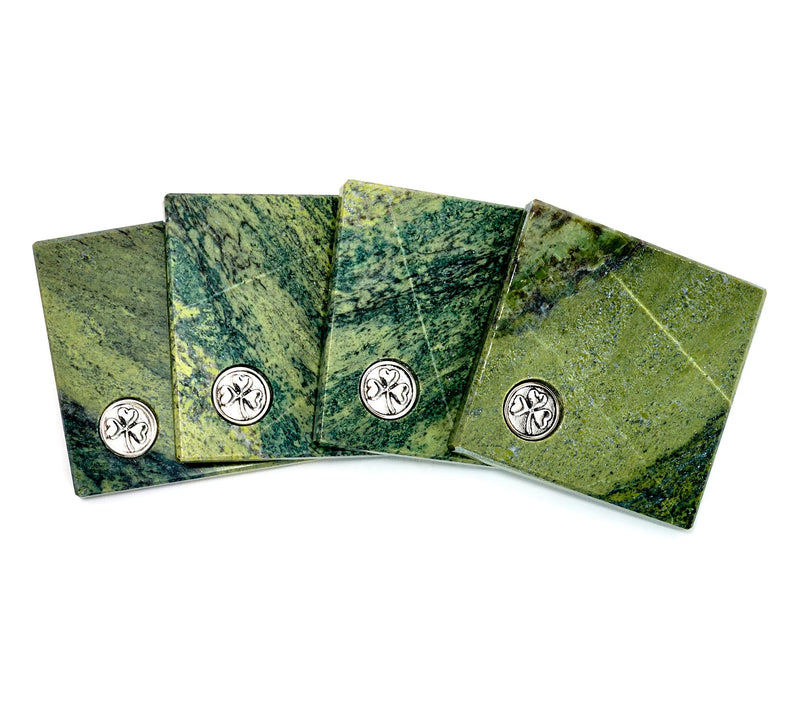 Connemara Marble Set of 4 Coaster with Irish Motif — View 3