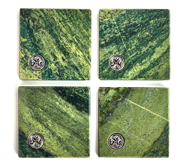 Connemara Marble Set of 4 Coaster with Irish Motif — View 8