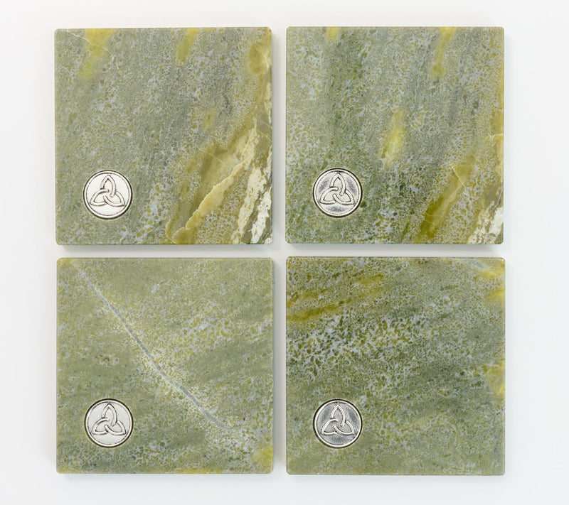 Connemara Marble Set of 4 Coaster with Irish Motif — View 2