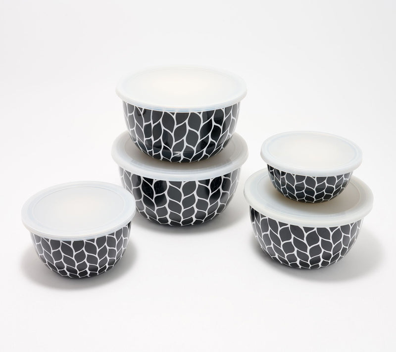 Temp-tations Carved Willow 5-Piece Enamel on Steel Bowl Set — View 3