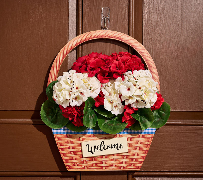Summer Welcome Sign with Geraniums by Valerie — Main view