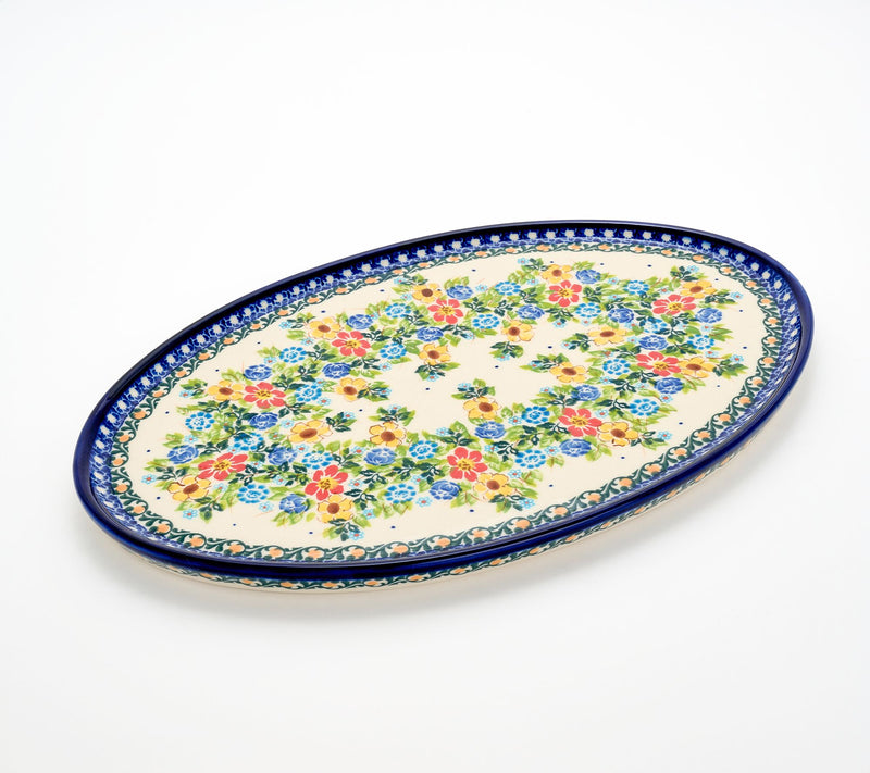 Lidia's Polish Pottery Hand Painted Cheese Board — Main view
