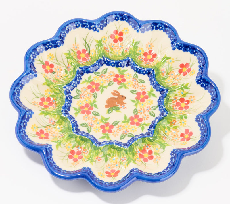 Lidia's Polish Pottery Hand Painted Egg Plate — Main view