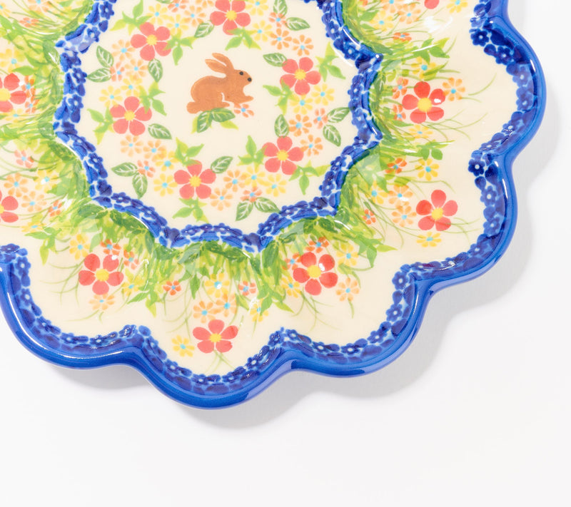 Lidia's Polish Pottery Hand Painted Egg Plate — View 3