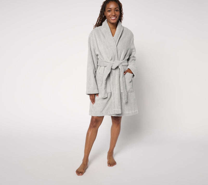 Home Reflections 100% Cotton Plush Bath Robe — View 4