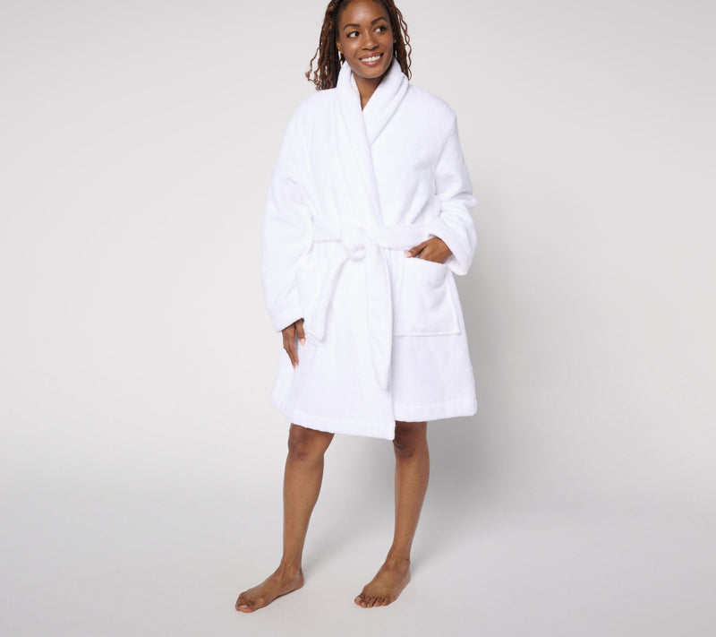 Home Reflections 100% Cotton Plush Bath Robe — View 9
