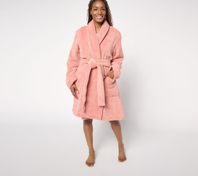 Home Reflections 100% Cotton Plush Bath Robe — View 7